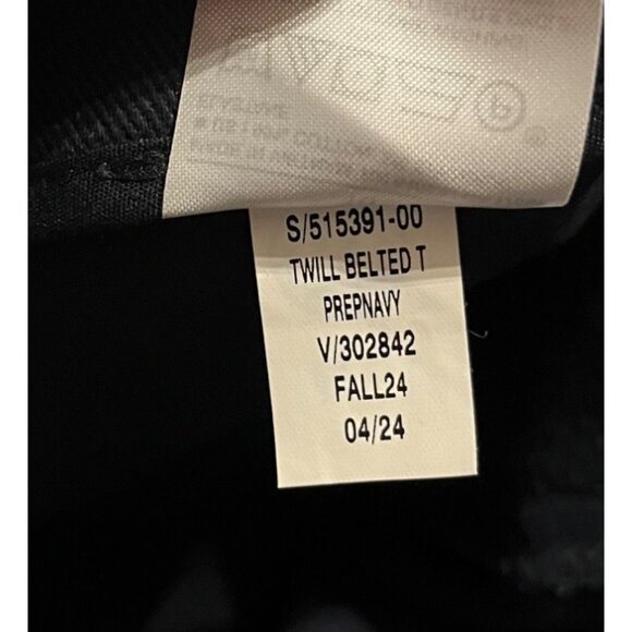 New Banana Republic Factory Women Twill Belted Taper Pant Size 10 Navy High-Rise - Picture 6 of 13